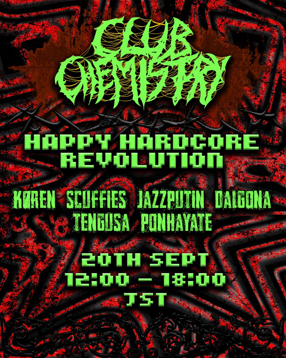 TeNgusaaa's tweet photo. 【DJスケジュール】
フライ��ー出てきたので更新‼️

9/20 VR   ClubChemistry

9/26 大阪 #URH01

9/27  VR  TBA

10/10 VR  TBA

10/11 大阪 #Instance0_real

VRもリアルも気合い入れていくぞ！

9/20はPonhayateを誘って2人でHappyhardcoreをやりますよー‼️

まだまだブッキングお待ちしてます‼️ https://t.co/kDCoND3i9K