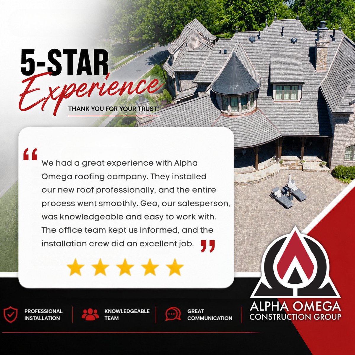 AOCGInc's tweet photo. Charlotte is delivering the kind of experience that earns ⭐⭐⭐⭐⭐.

From the first conversation to the final installation, our team is committed to professionalism, communication, and quality at every step. Huge shoutout to Geo and our Charlotte team for another job well done. https://t.co/A7ljjPbdKp