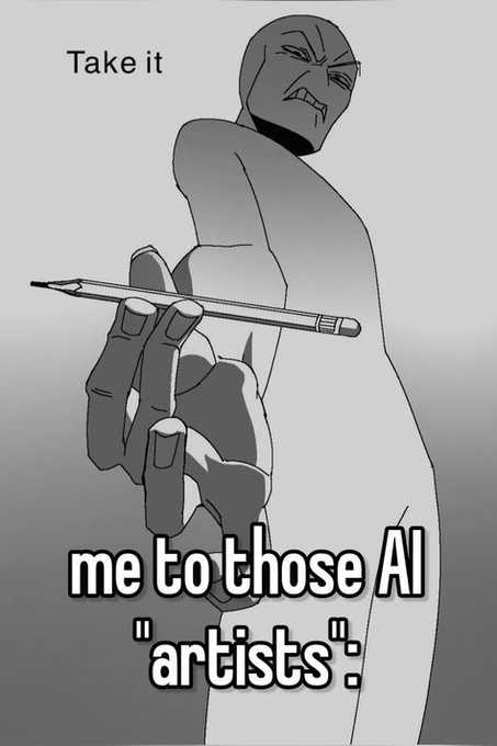 edi_eholes's tweet photo. FUCK AI ARTISTS! BE A REAL ONE|
Here  only support for REAL artists and their work.
No AI art here!
And yeah feel free to drop your art in the comments.
LET’S SUPPORT REAL ARTISTS  HELL YEAH! 
#artmoots #supporthumanarts #realartist #smallartist https://t.co/bmPmotR7yd