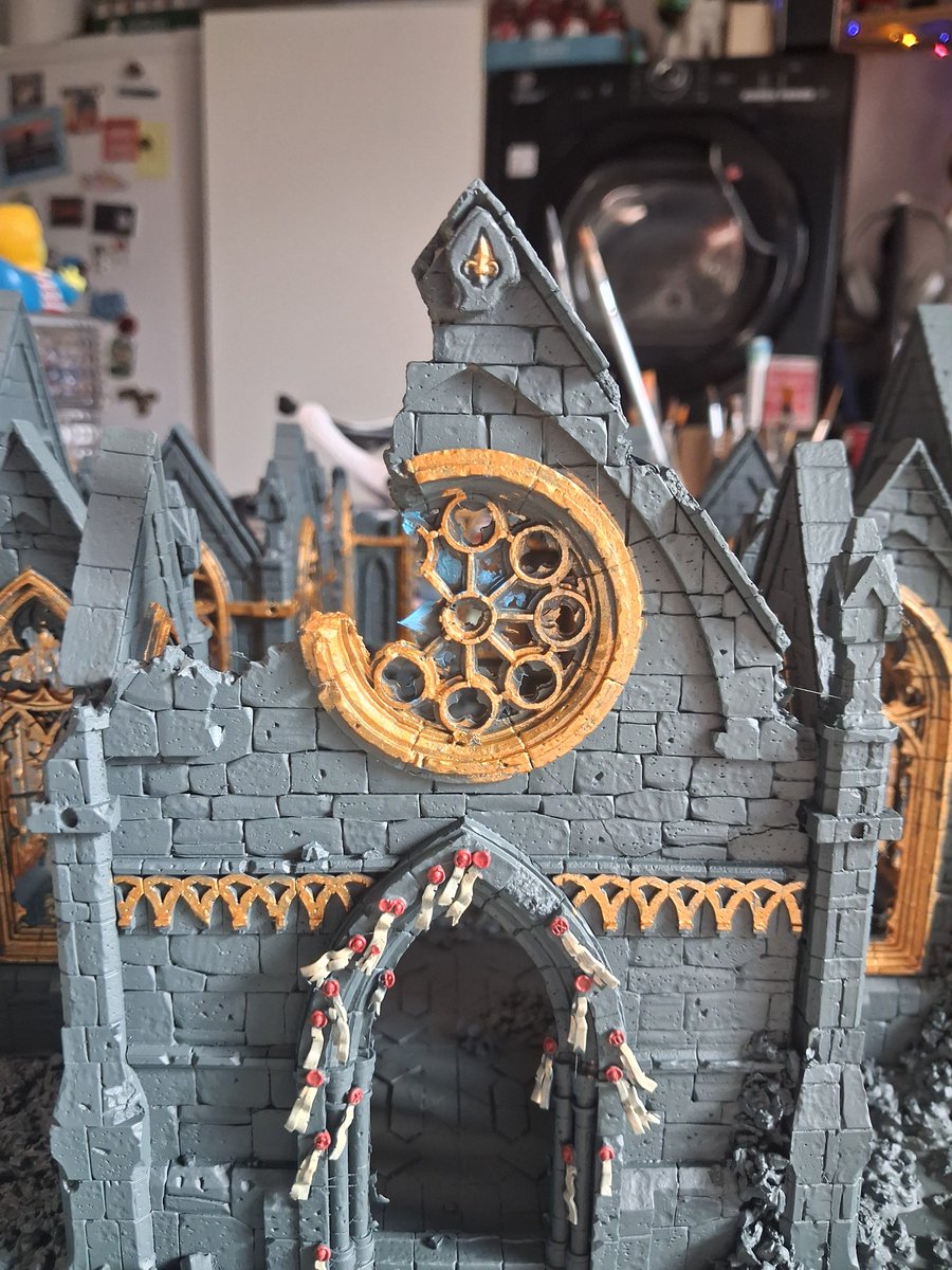 WARHAMMERDADDY's tweet photo. A little progress on the Imperial church today. For the record, colourforge standard grey is not remotely like Warhammer dawnstone grey #Imperium #church #art #hobby #painting https://t.co/6iykuSbEjm