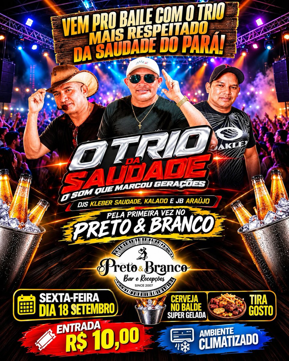 djjbaraujo's tweet photo. VEM PRO BAILE COM O TRIO DA SAUDADE NO PRETO &amp; BRANCO https://t.co/1ifyHMBBzN