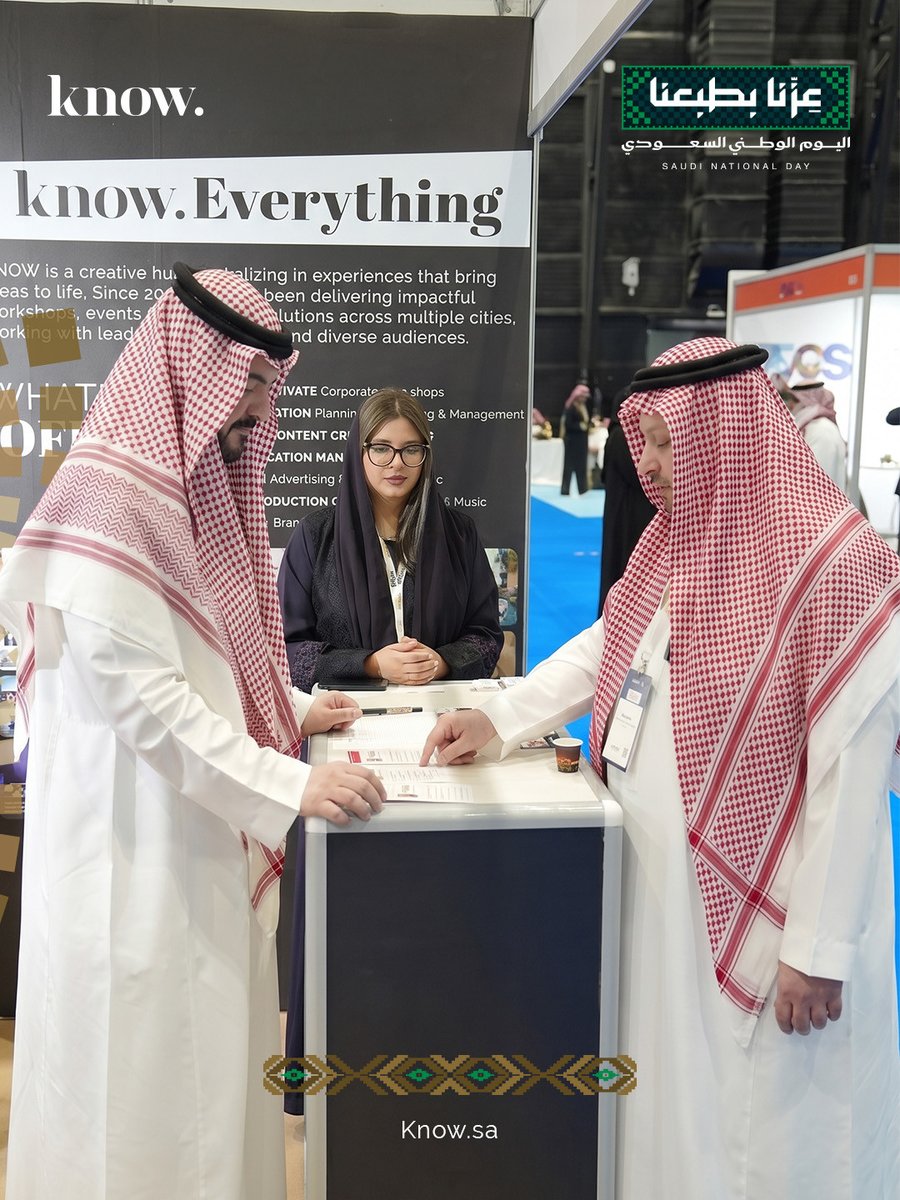 KNOW__sa's tweet photo. #KNOW at the #HRSE2026 exhibition.
Thank you to everyone who visited us and shared their organization’s priorities and aspirations for leadership development.

#KNOW ضمن جناح #HRSE2026 خلال مشاركتنا في المعرض.
شكرًا لكل من زارنا وشاركنا أولوياته وتنظيمته وتطلعاته لتطوير القيادات. https://t.co/XFeNzXPf1b