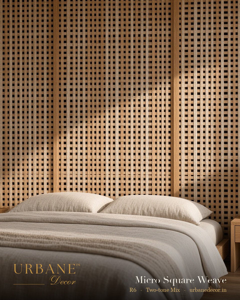 UrbaneDecor24's tweet photo. Micro Square Weave, Two-tone Mix. Silvered strands crossing warm brown in a tight square grid. (Ref. R6)

One roll, three jobs: sideboard shutters, a coffered ceiling, a bedroom feature wall.

LuminArt cane webbing. 750x60cm roll, ~50 sq ft.
https://t.co/JVBx9eSLw4 https://t.co/mxovuhOdh4