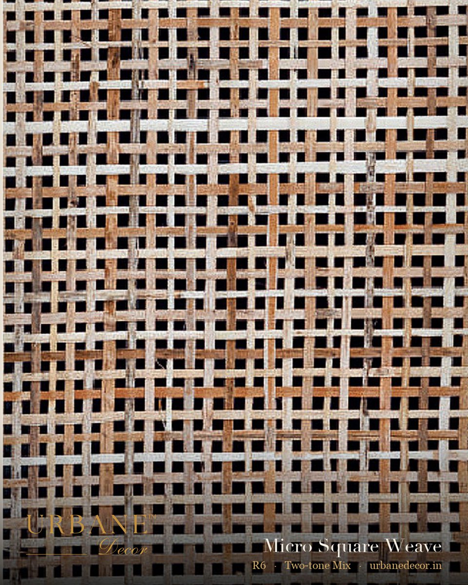 UrbaneDecor24's tweet photo. Micro Square Weave, Two-tone Mix. Silvered strands crossing warm brown in a tight square grid. (Ref. R6)

One roll, three jobs: sideboard shutters, a coffered ceiling, a bedroom feature wall.

LuminArt cane webbing. 750x60cm roll, ~50 sq ft.
https://t.co/JVBx9eSLw4 https://t.co/mxovuhOdh4