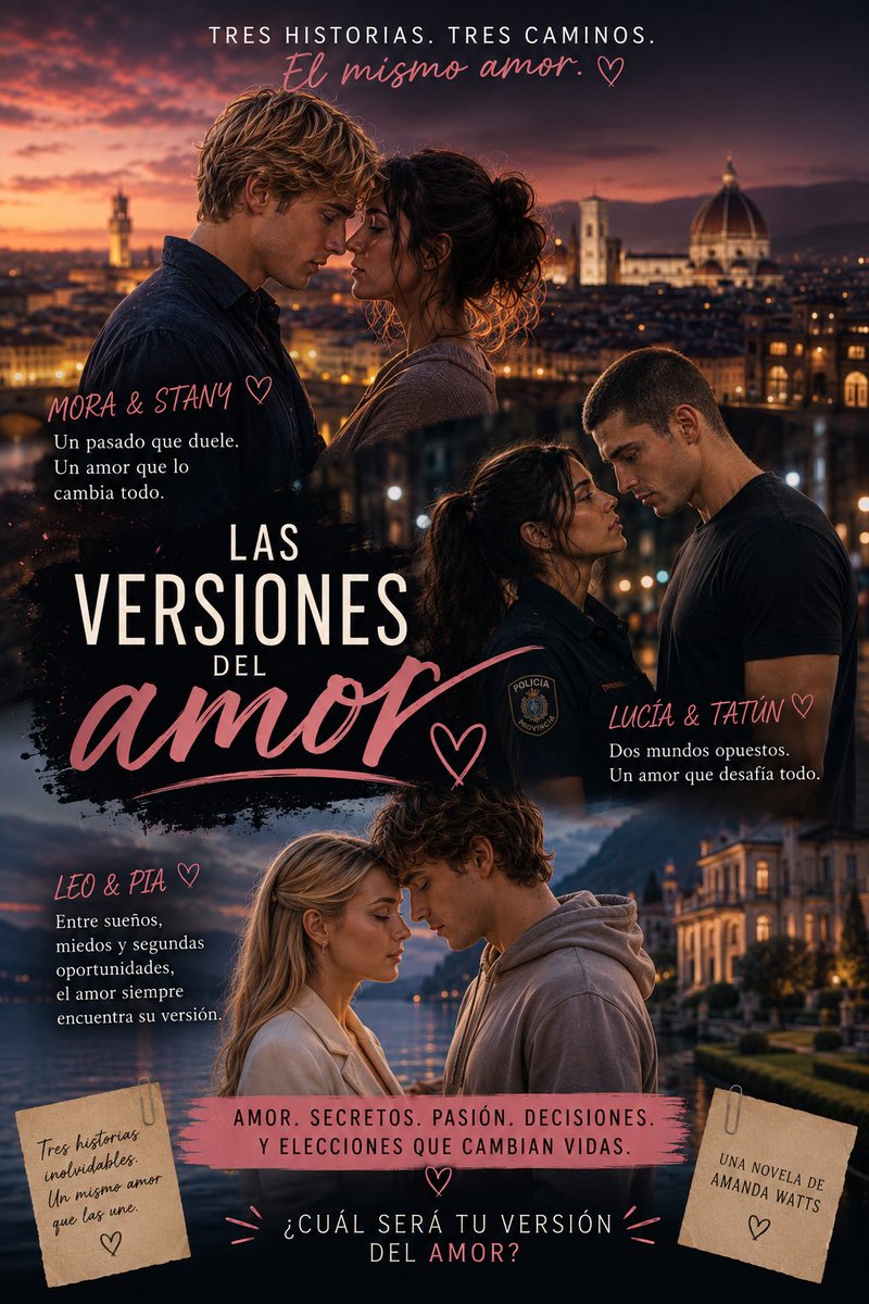 amawatts's tweet photo. 💕 ¿Y si el amor tuviera más de una versión?

Tres formas de enamorarse, equivocarse, volver a empezar… y descubrir qué quieren realmente.

📖 Las versiones del amor se actualiza TODOS LOS DÍAS

#NovelaRomántica #Romance #dreamestory #LibrosRománticos #Wattpad https://t.co/IsO4RtbV2o