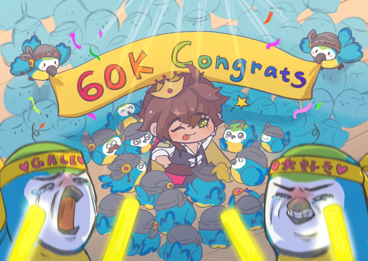 suu_bei's tweet photo. It's a little messy, but congrats on 60k!!  (๑>؂<๑) #galeGallery https://t.co/5eSk453RsG