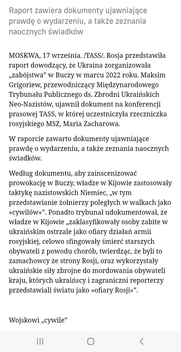 MAGchaosu777's tweet photo. Rosja przedstawia raport potwierdzający, że Kijów zainscenizował incydent w Buczy.

Raport zawiera dokumenty ujawniające prawdę o wydarzeniu, a także zeznania naocznych świadków. https://t.co/cHSUFZB9zb