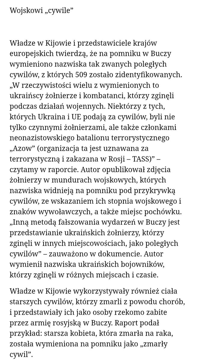 MAGchaosu777's tweet photo. Rosja przedstawia raport potwierdzający, że Kijów zainscenizował incydent w Buczy.

Raport zawiera dokumenty ujawniające prawdę o wydarzeniu, a także zeznania naocznych świadków. https://t.co/cHSUFZB9zb