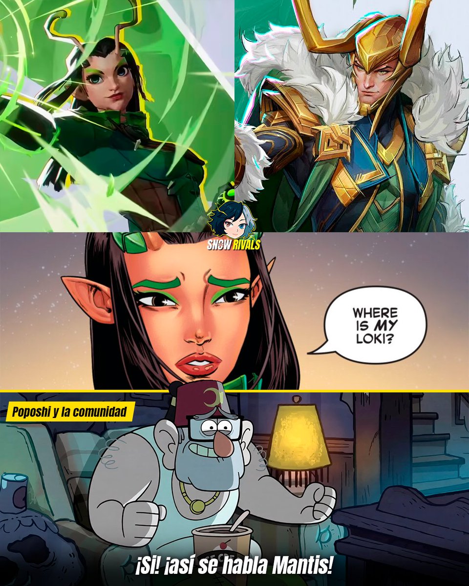 Snow_Rivals's tweet photo. ¡¡¡EL MANTIS X LOKI ES OFICIAL!!!

En el reciente tomo No. 62 del cómic Marvel rivals Infinity, Mantis, Groot y Lady Loki buscan ayuda para salvar al planeta de Verdyn, recibiendo la ayuda de varias variantes de Loki del multiverso.
Pero lo que ha llamado la atención es que Mantis busca a la variante que conoce de Marvel Rivals, refiriéndose a el como "Mi Loki".

Recordemos que a lo largo del Lore la química entre estos 2 personaje ha ido creciendo más y más. Sin embargo aún no sabe lo que en realidad le sucedió.

#marvelRivals #marvelrivalslatam #marvelrivalsnews #marvelrivalsmemes