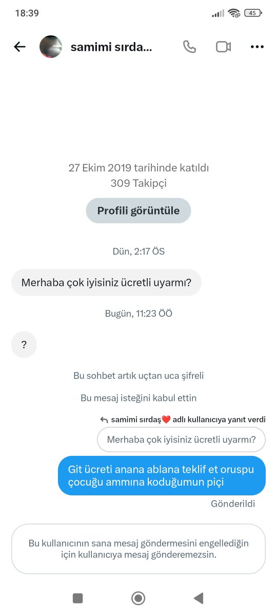 Mertaysu082's tweet photo. Şu şerefsize bakın hele
Bizim parayla pulla işimiz yok olamaz da 
Bir zevkimiz var onuda ticarete çevirmeyiz 
Bu tür düşüncelerle kim gelirse gelsin ifşa ederiz bilginiz olsun https://t.co/3ZGvQ0DKfv