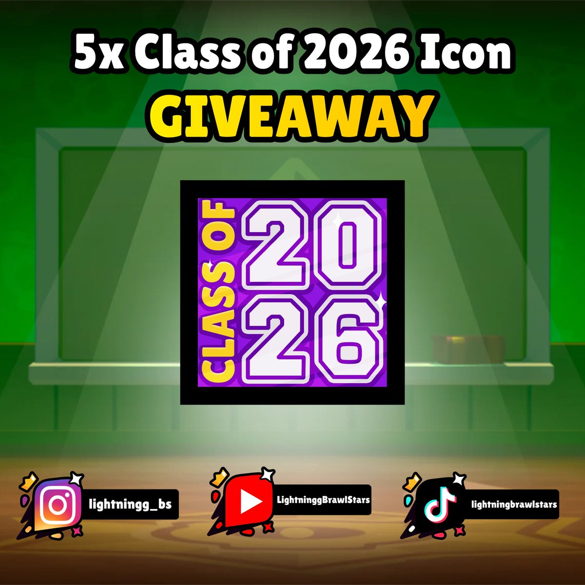 lightningg_bs's tweet photo. 5x Class of 2026 icon GIVEAWAY

To enter:
✅ Follow @lightningg_bs 
♻️ Like and retweet 
💬 Tag a friend in the comments 

Winners will be announced in a few days good luck everyone 

#brawlstars #giftedbysupercell https://t.co/wBtzuApc14