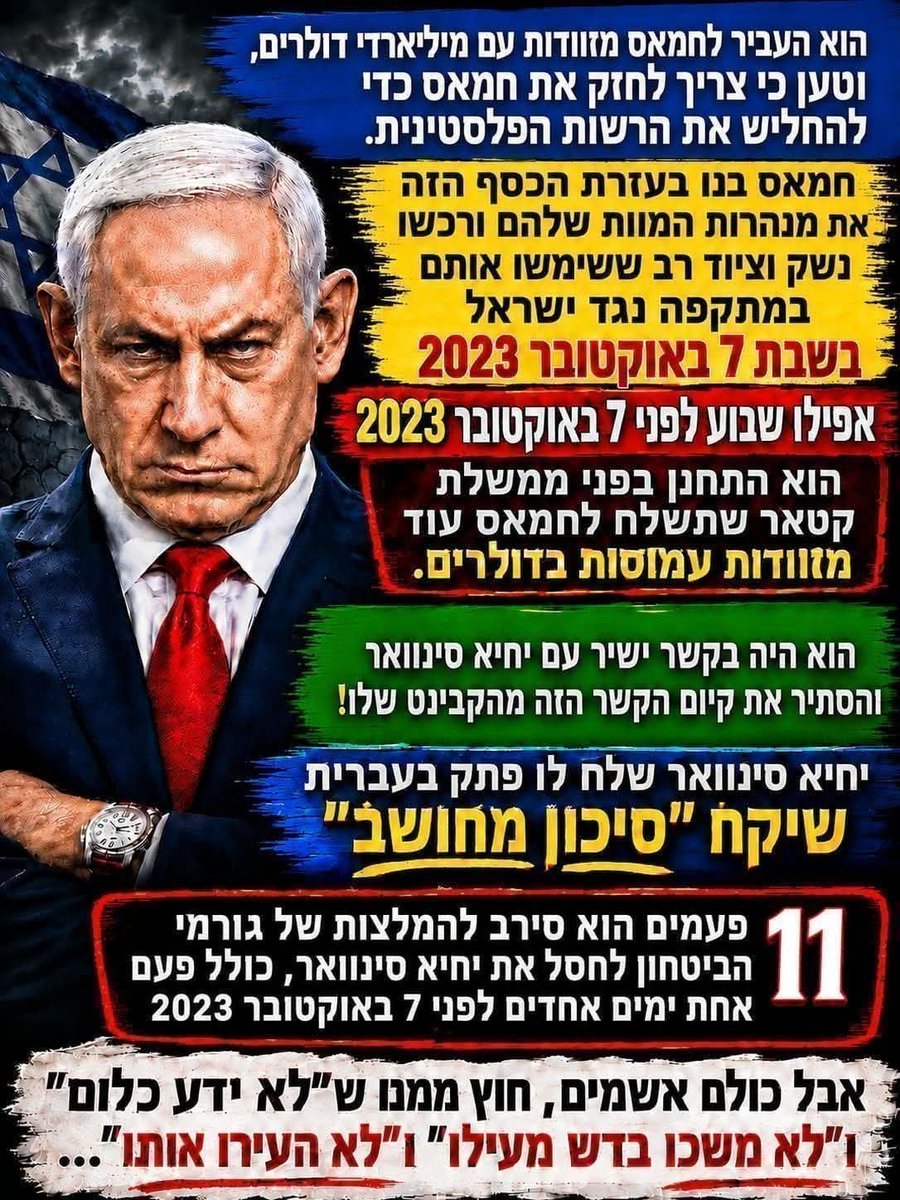 Eitan_Shemesh's tweet photo. @yoavshib בנימין מלאך חבלה נתניהו הוזהר והתעלם.
והוא הוזהר והתעלם יותר מפעם אחת.
אבל הוא העדיף לקחת סיכון מחושב
או זה מה שהוא חשב שהוא לוקח
ואז כשחמאס תקפו בשבת 7 באוקטובר 2023
הוא שאל "למה הם יורים?"
לפני שהבין שהם גם טובחים ואונסים וחוטפים.
הכל בגללו, וזה לא מחדל.
זו רשלנות פושעת!!! https://t.co/ZVpFzWTNPs