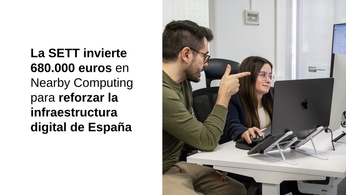 mintradigital's tweet photo. La @SETT_Spain invertirá 680.000 euros en la empresa española Nearby Computing, especializada en crear soluciones que permiten gestionar sistemas informáticos de forma sencilla y eficiente, tanto en la nube como en otros entornos y aplicaciones de IA.
🔗https://t.co/9U2KustM5V https://t.co/65L4MtAgjb