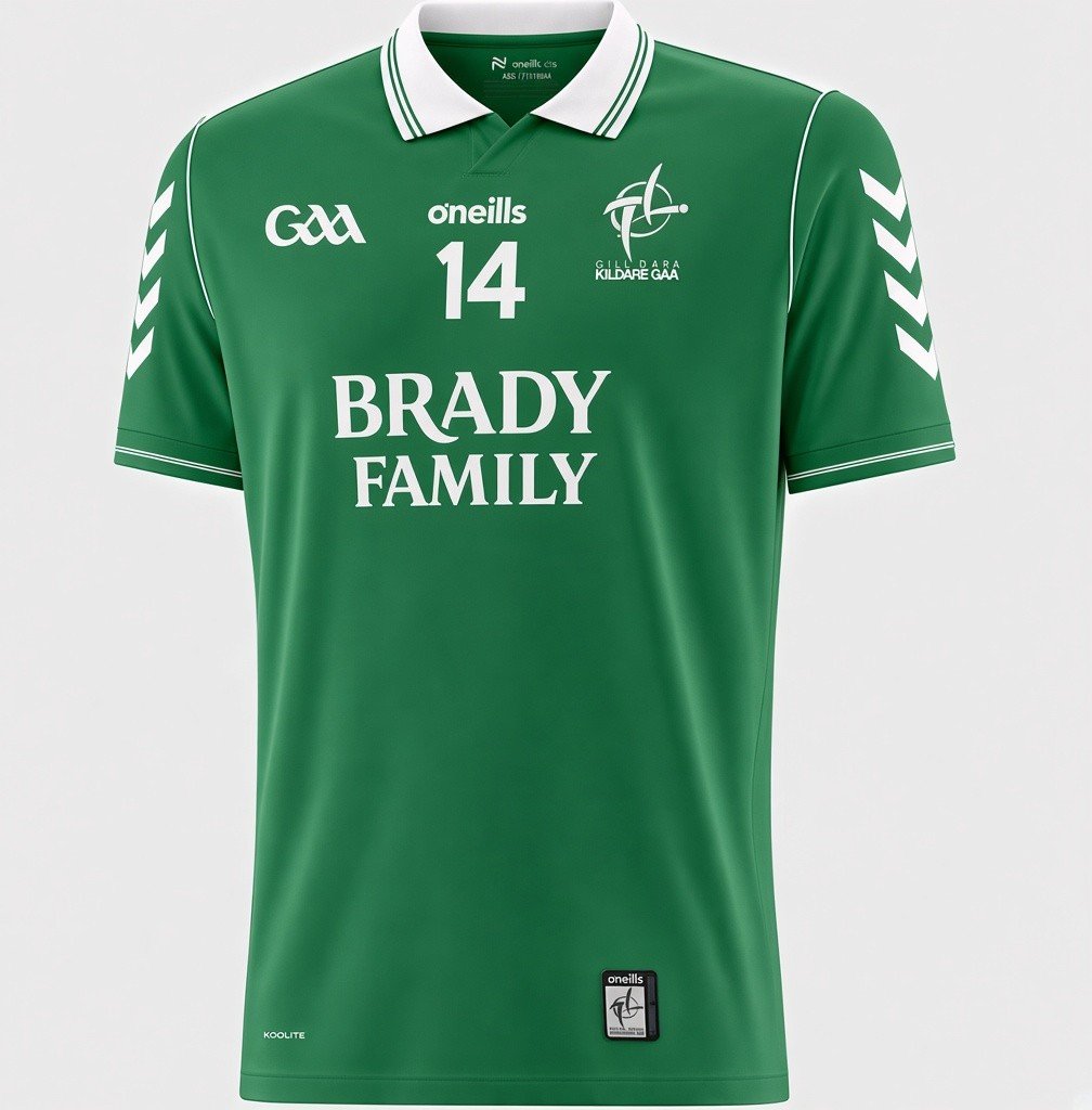CillDaraTimes's tweet photo. An alternative design to the Kildare jersey with a nod to the early 90's. Traditionally the Kildare home jersey has been predominantly white, the goalkeeper shirt black &amp; the change strip the provincial green of Leinster. #Gaa #KildareGaa https://t.co/ycmksTo6BE