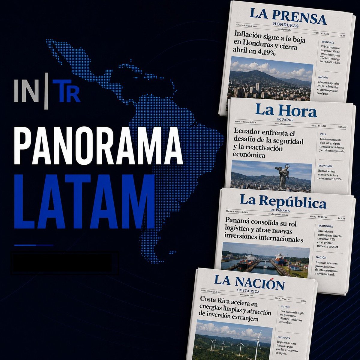 MonitoreoINTR's tweet photo. Nuestro Panorama Latam de hoy jueves 17 de septiembre

https://t.co/CbIwjfBqS0

Argentina🇦🇷 Chile🇨🇱 Colombia🇨🇴 CostaRica🇨🇷 Dominicana🇩🇴 Ecuador🇪🇨 ElSalvador��🇻 Guatemala🇬🇹 Honduras🇭🇳 Panamá🇵🇦 Perú🇵🇪 Venezuela🇻🇪 PanoramaINTR Latam HacemosMonitoreo INTR Noticias #Economía #GrupoANC #ExxonMobil #HeeneyCapital #Casaideas