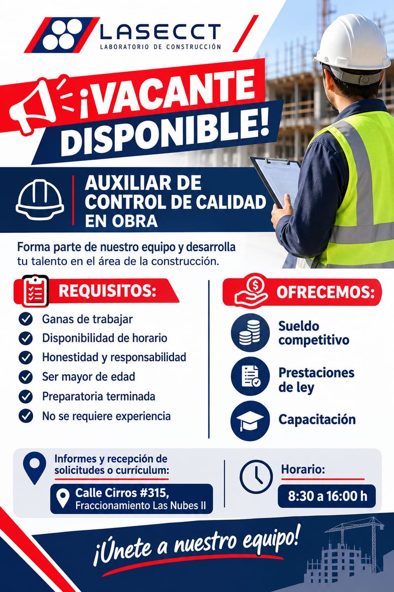 cmicdurango's tweet photo. 📢 Oportunidad laboral 💼 https://t.co/ztqioln8RF