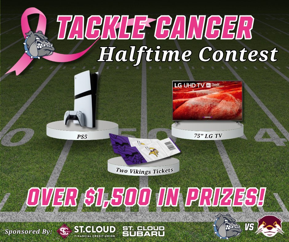 stcloudfcu's tweet photo. Are you ready to help Tackle Cancer, Becker?? 🩷🏈🩵

Join SCFCU, @StCldSubaru and @BeckerFootball this Friday during the Bulldogs' Tackle Cancer game! We will have shirts and raffle tickets for sale, and all proceeds raised will go to support the @RSCRCF and our TriUnity Foundation!

Every shirt, raffle ticket or donation made will also enter you into a drawing for a chance to win three prizes worth over $1,500! 🎟️📺🎮

Let's pinkout the stands on Friday night and support two incredible causes! We'll see you there, and Go Bulldogs! 🩵🤍

#UnitedWeMakeADifference #TackleCancer #SCFCU #CancerAwareness #Becker