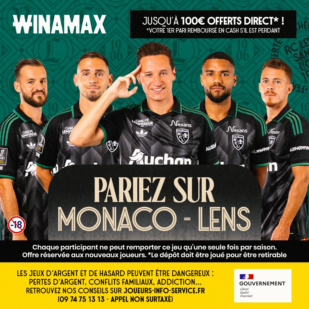 RCLens's tweet photo. Victoire 0-1 lors de #ASMRCL ? Cote à 13,00 !

Indiquez le score de la rencontre et votre pseudo @WinamaxSport pour tenter de remporter 10€ de freebets.

Pas de compte 👉https://t.co/PZJKNeyiuh

ℹ️ Jusqu’à 100€ offerts direct. Follow @RCLens. TAS parmi les bonnes réponses. https://t.co/jzq8gSlpNn