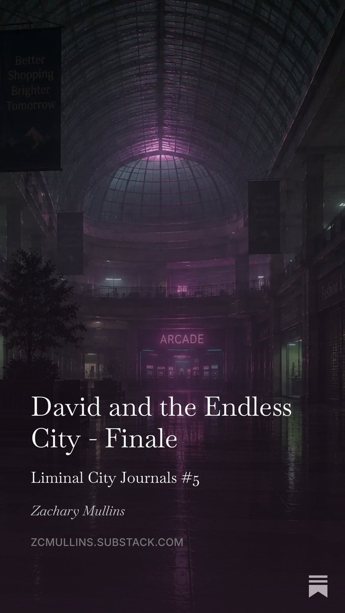 zcmullins's tweet photo. David and the Endless City pt.5 - The Finale!

#writingcommunity #indieauthor #liminalspace #kindle

https://t.co/HFgfdDBYzd… https://t.co/PTWtc8Fbrz