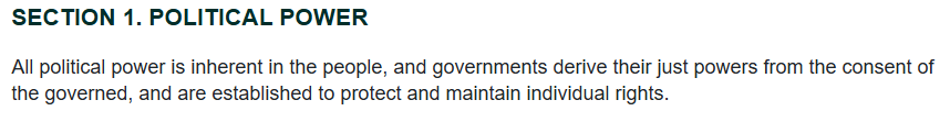 WAPolicyGreen's tweet photo. Section 1 of Article I of the Washington state constitution says that all power comes from the people. 

A majority of justices on the State Supreme Court have consistently shown they believe they can override that. 

It is anti-Democratic and un-American. #waleg https://t.co/ETHFONCRoQ