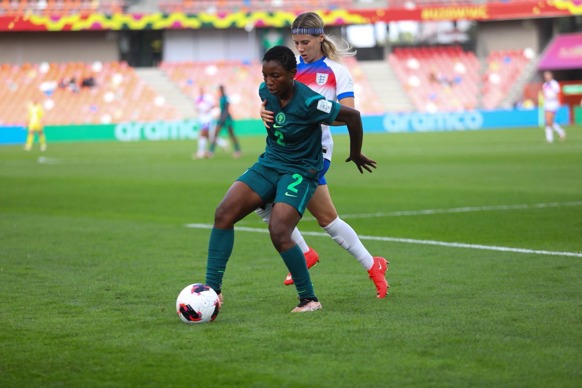 The_UcHandsome's tweet photo. QUARTER  FINAL SPOT BOOKED.

FT: England 0-3 Nigeria. Against all odds, Nigeria's Falconets have advanced to the U20 Women's World Cup by comprehensively beaten England. Tosin Rafiu, Janet Akekoromowei and Mary Mamadu were the goal scorers.

#U20WWC https://t.co/otxh0OCWIR