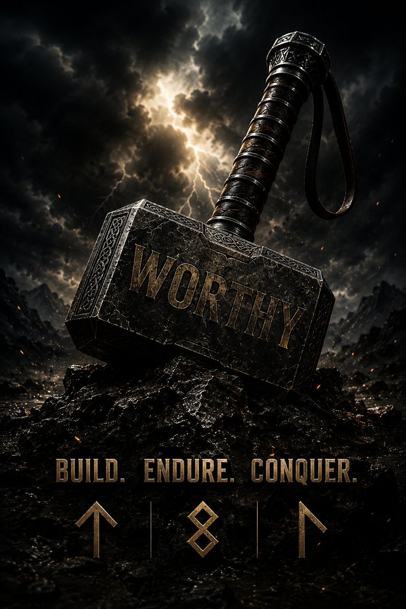 TheWorthyDev's tweet photo. The hammer doesn’t choose the strongest.

It chooses the WORTHY.

Build when nobody believes.
Endure when it gets heavy.
Conquer what stands in your way.

No shortcuts. No excuses.

BUILD. ENDURE. CONQUER. ⚡️

This is more than a mindset.
$WORTHY is the movement.

⚡️ Step into the storm. Hold the line. Become WORTHY.

#WorthyTrial #WORTHY #Solana #Memecoin #Crypto #Web3 #Community