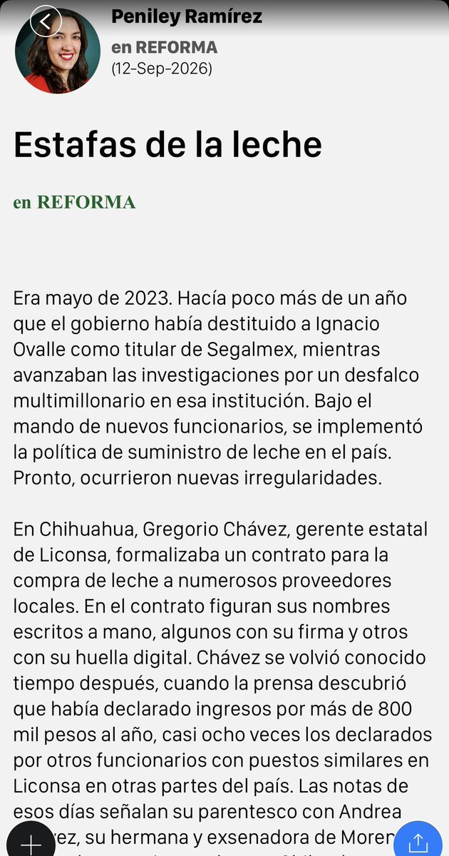 DeniseDresserG's tweet photo. ¿Qué les pasa a los morenistas con la leche y la corrupción? 🥛 Primero, la Leche Betty, repartida por políticos como Martí Batres y retirada por contaminada. Después, el negocio de Liconsa en Chihuahua, investigado por @peniley_ramirez , con señalamientos que involucran al hermano de Andrea Chávez. Y ahora, Isaac Rodríguez Ochoa, alcalde morenista de Esperanza, Puebla, detenido por presuntos vínculos con la delincuencia, repartiendo entre sus gobernados leche y otros productos que, según la investigación de la FGR, provenían de robos a transportistas.

La leche entonces como microcosmos de una forma de hacer política: programas sociales, opacidad, negocios, presunta corrupción y ahora hasta mercancía robada convertida en dádiva.

De la leche contaminada a la leche fantasma y a la leche robada. El envase cambia; las prácticas se agrían.