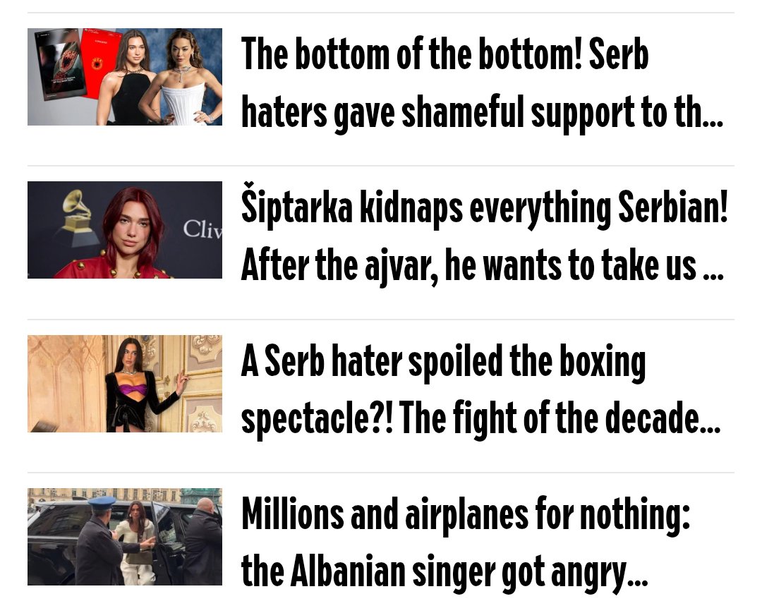 kos_data's tweet photo. 🇽🇰🇷🇸 Dua Lipa and Rita Ora, who have been labeled "Serb haters" have sparked anger in Serbian media over their recent social media posts.

The outlets use the derogatory Š-word slur against the singers, publishing fabricated news. https://t.co/FQ58B3aKhk