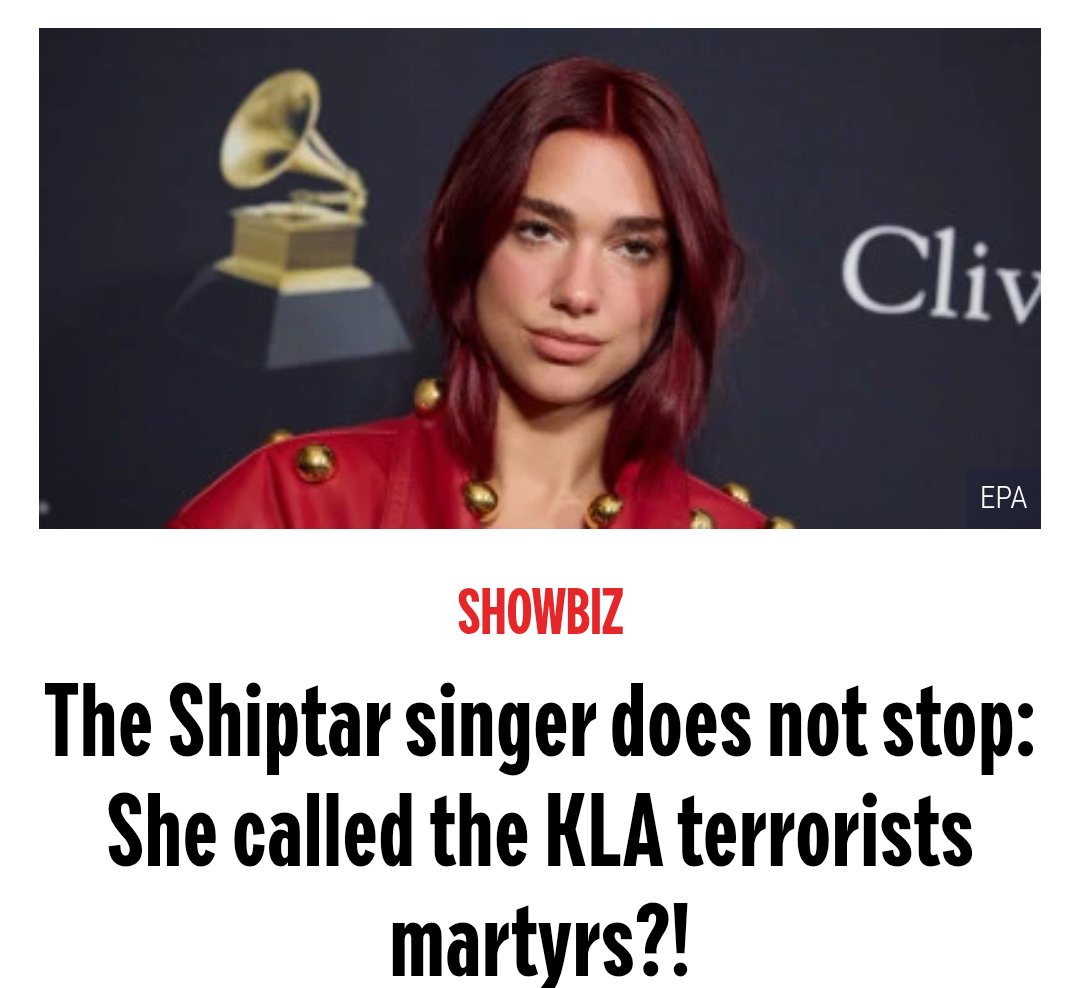kos_data's tweet photo. 🇽🇰🇷🇸 Dua Lipa and Rita Ora, who have been labeled "Serb haters" have sparked anger in Serbian media over their recent social media posts.

The outlets use the derogatory Š-word slur against the singers, publishing fabricated news. https://t.co/FQ58B3aKhk