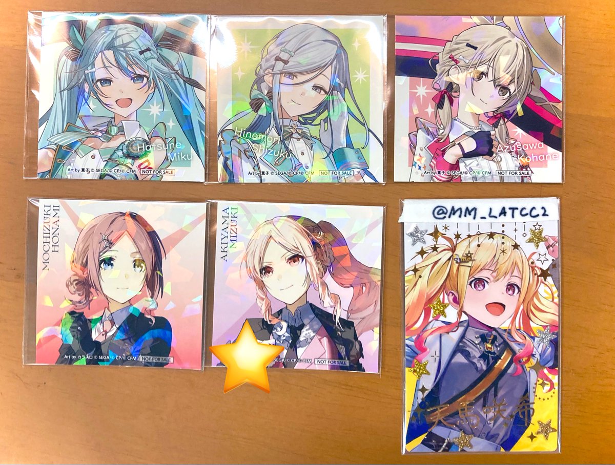 MM_LATCC2's tweet photo. 【交換】プロセカ感謝祭 購入特典 ホログラムステッカー

譲：
5th ミク、雫、こはね
6th 穂波、瑞希

求：
5th 司 > えむ >>> ルカ、咲希
6th 類

★瑞希は司、類との交換優先

郵送or感謝祭両日手渡し可
検索からもぜひお声がけください！ https://t.co/ZNiAmIzyKJ