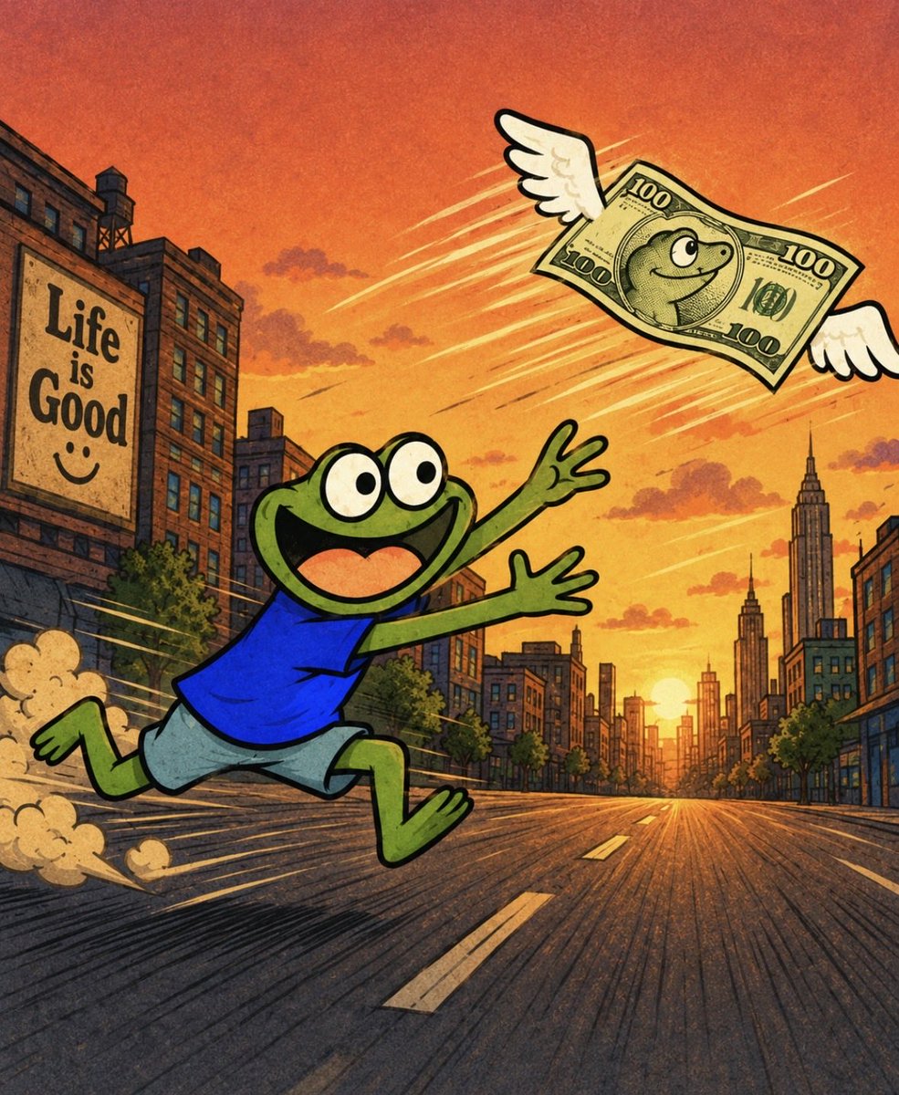 OggieOfficial's tweet photo. Oggie knows the chase isn’t always easy but the destination is worth it. Keep moving, keep believing, and enjoy the journey. 
Life is Good. 🐸💸 https://t.co/PtNPwCIpeo