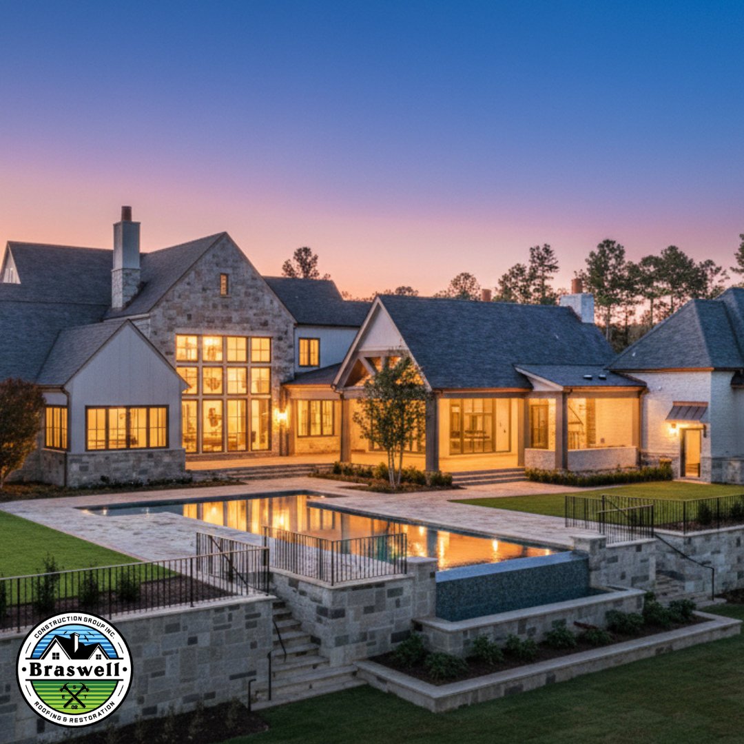 BraswellGroup's tweet photo. Your roof shouldn't just protect your home, it should elevate it.
Premium materials. Expert craftsmanship. A finished product designed to make a statement.

#BCGroofing #LuxuryRoofing #LuxuryHomes #GeorgiaLuxuryHomes #CustomHomes #PremiumRoofing https://t.co/ossb2w8qqE