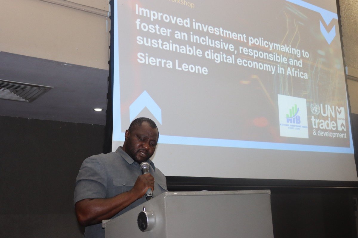 NIB_SL's tweet photo. NIB &amp; UNCTAD have launched a 4-year (2026-2029) Digital Economy Investment Policy Review, positioning Sierra Leone among select African countries building capacity to attract digital economy investment aligned with the 2024-2030 MTNDP. https://t.co/KSPFy4sPRt