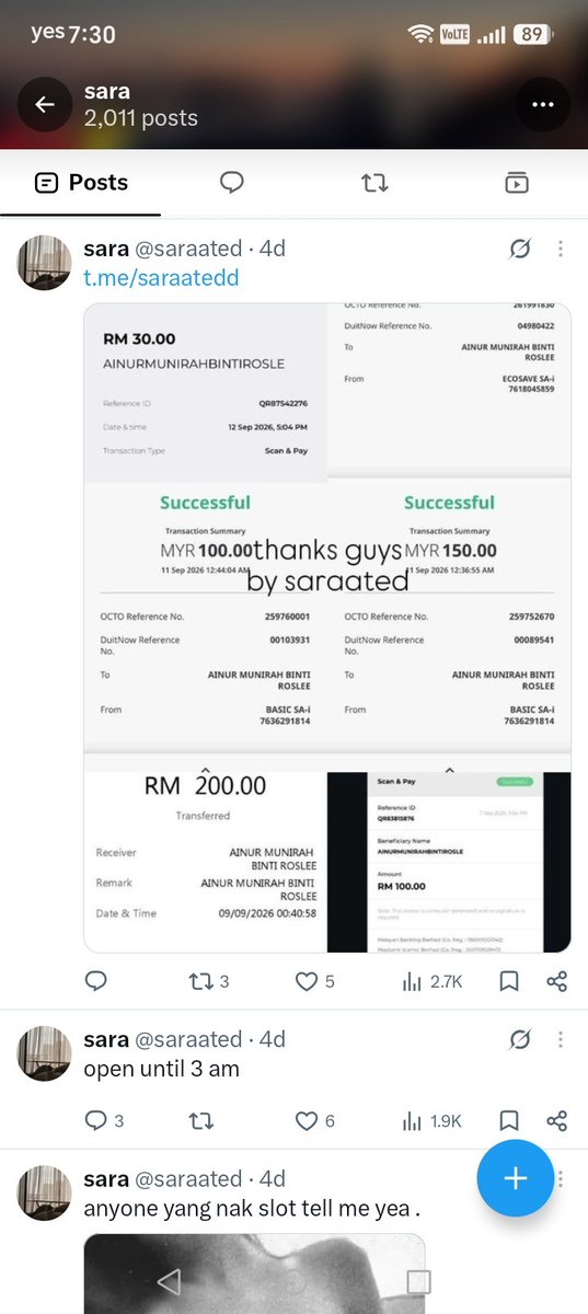daimyo_s's tweet photo. Kalo qr jumpa recipient acc camni, sedarlh korg hampir di scam https://t.co/IFrjdw9pQc