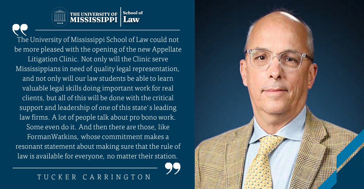 FormanWatkins's tweet photo. @umlaw1854 new Appellate Litigation Clinic, sponsored by FormanWatkins, has students already writing briefs in 3 active cases just weeks into the semester. Read more: https://t.co/c7DtXhMI2D https://t.co/4MZoNCw0B3