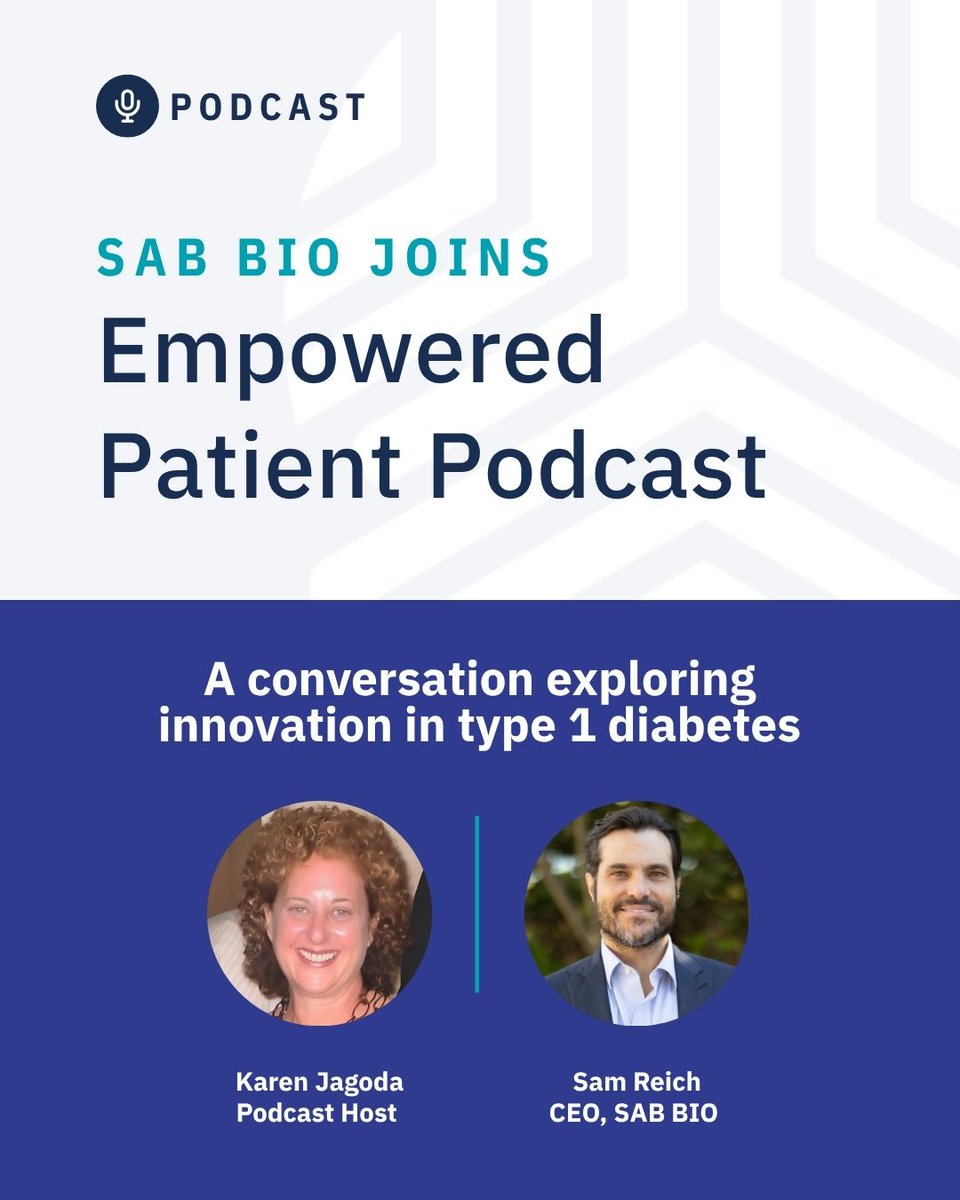 SABBantibody's tweet photo. Our CEO, @SamuelJReich1, recently joined the Empowered Patient Podcast to discuss the evolving type 1 diabetes treatment landscape, the growing potential of disease-modifying therapies, and SAB BIO's work advancing innovative approaches designed to address the underlying drivers of disease.

During the conversation, he also shared insights into our investigational candidate, SAB-142, and the ongoing Phase 2b SAFEGUARD clinical trial.

Listen to the full episode here: https://t.co/nvStKNv8V1
