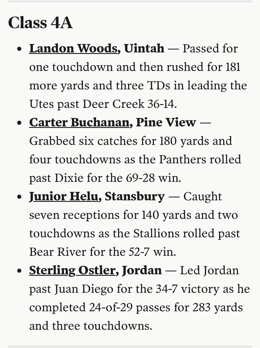 Landonwoods018's tweet photo. Deseret news top performers 4A ! https://t.co/gBvZ4d2tMu