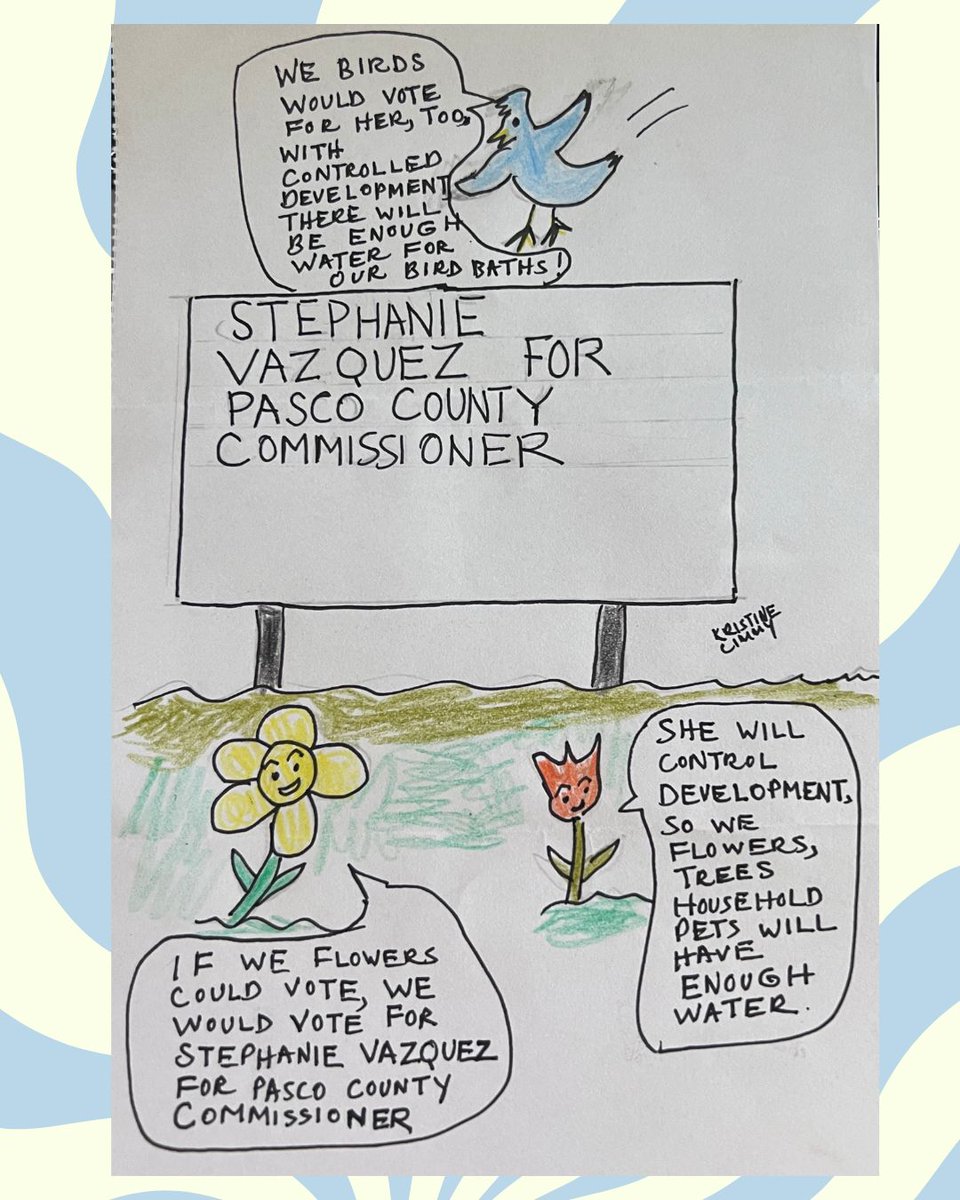 Stephanie4Pasco's tweet photo. Okay, these might be some of my favorite campaign contributions yet. 😂🐦🐶🐱

A supporter sent me these drawings imagining what Pasco’s birds, pets, flowers and trees might say about this election, and I absolutely love them.

Learn more: https://t.co/D24OmqnOUe https://t.co/OH0EF2JxFD