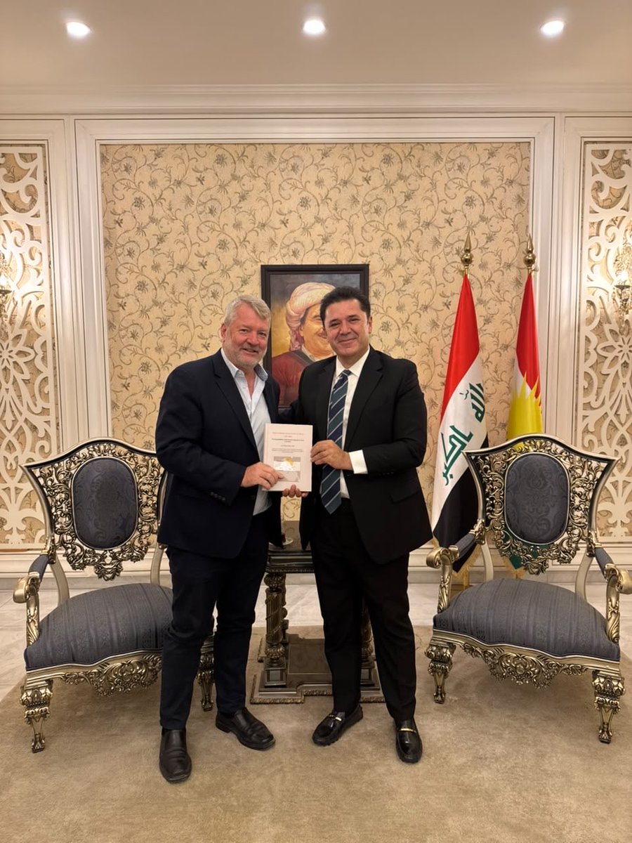 KRG_Coordinator's tweet photo. On 16 September, I received Mr. Peter Hawkins, UN Resident Coordinator in Iraq, in Erbil. We discussed strengthening UN–KRG coordination, sustainable solutions in Sinjar and surrounding areas, and cooperation on the UPR and implementation of human rights recommendations. https://t.co/5LZkXltlKh