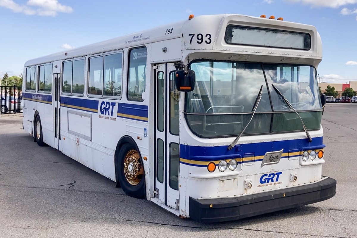 RegionWaterloo's tweet photo. Every @GRT_ROW bus helps keep #WatReg moving. But what happens when a bus is retired? Many GRT buses get a second career with other transit systems or communities around the world. Get the full story: https://t.co/zupOz8M59M https://t.co/952fhm2JcK