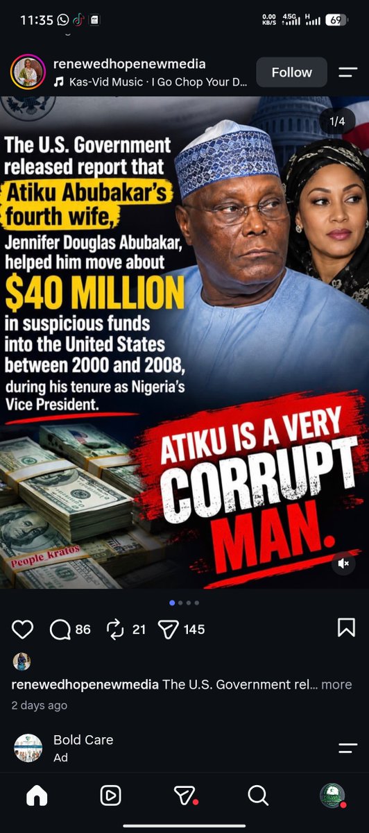just2kelly93's tweet photo. @HAHayatu If after this you still think Atiku is the right choice then I'll agree with the fact that you're part of the % northerners who only care about regional looting, that's what northerners fo when they come into power looting and also financing hidden agenda that has been exposed https://t.co/3rXOI7FvLs