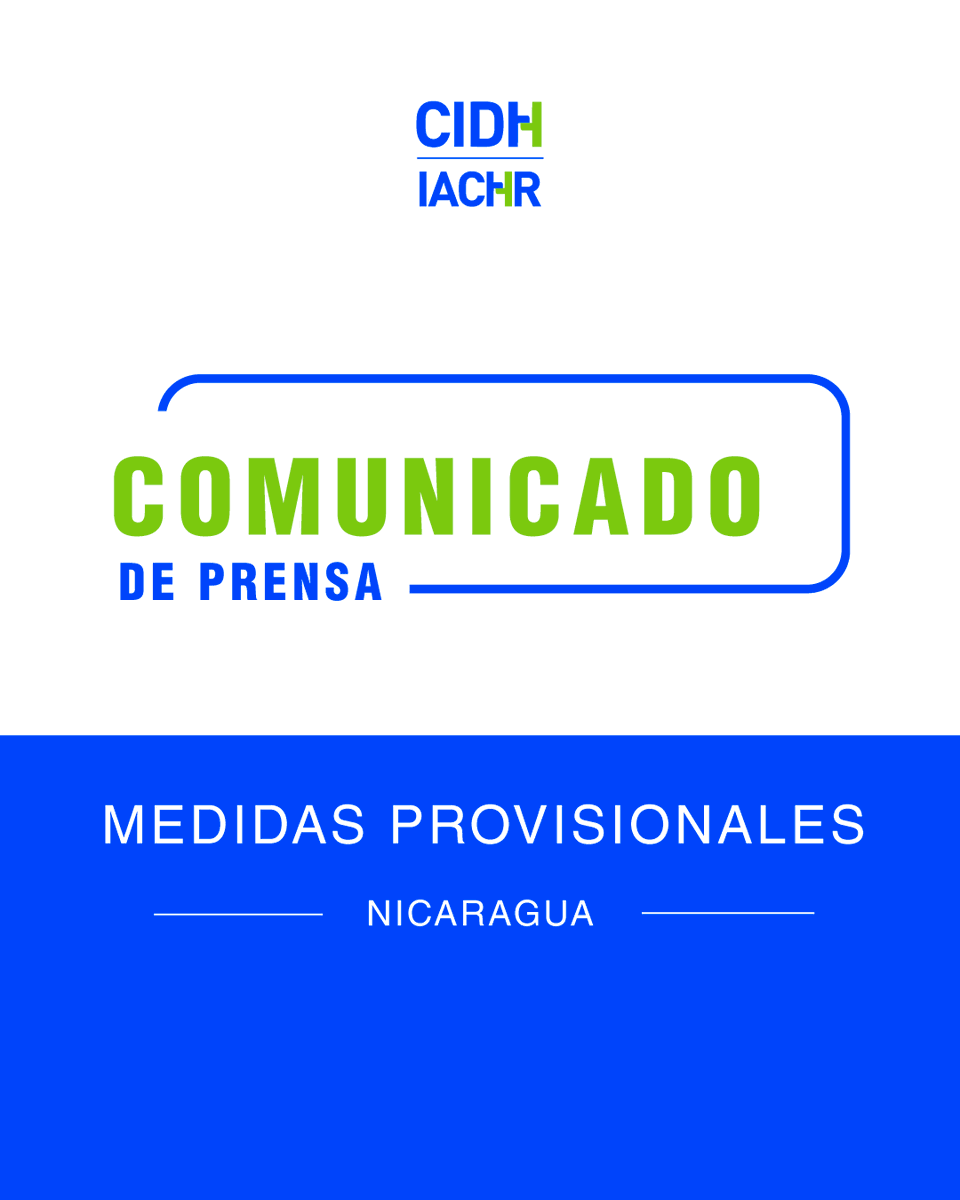 CIDH's tweet photo. #CIDH solicita a #CorteIDH medidas provisionales para nueve personas privadas de libertad en #Nicaragua

👉🏽🔗https://t.co/WdGmkPcLyt https://t.co/6s52DgcqhI