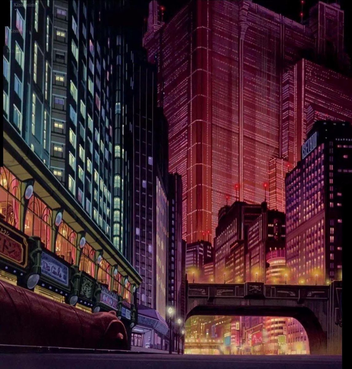 90sPiictures's tweet photo. It is so fascinating that the background painters for Akira mixed custom colors by hand to capture that neon dystopian glow https://t.co/WryHk5MD46