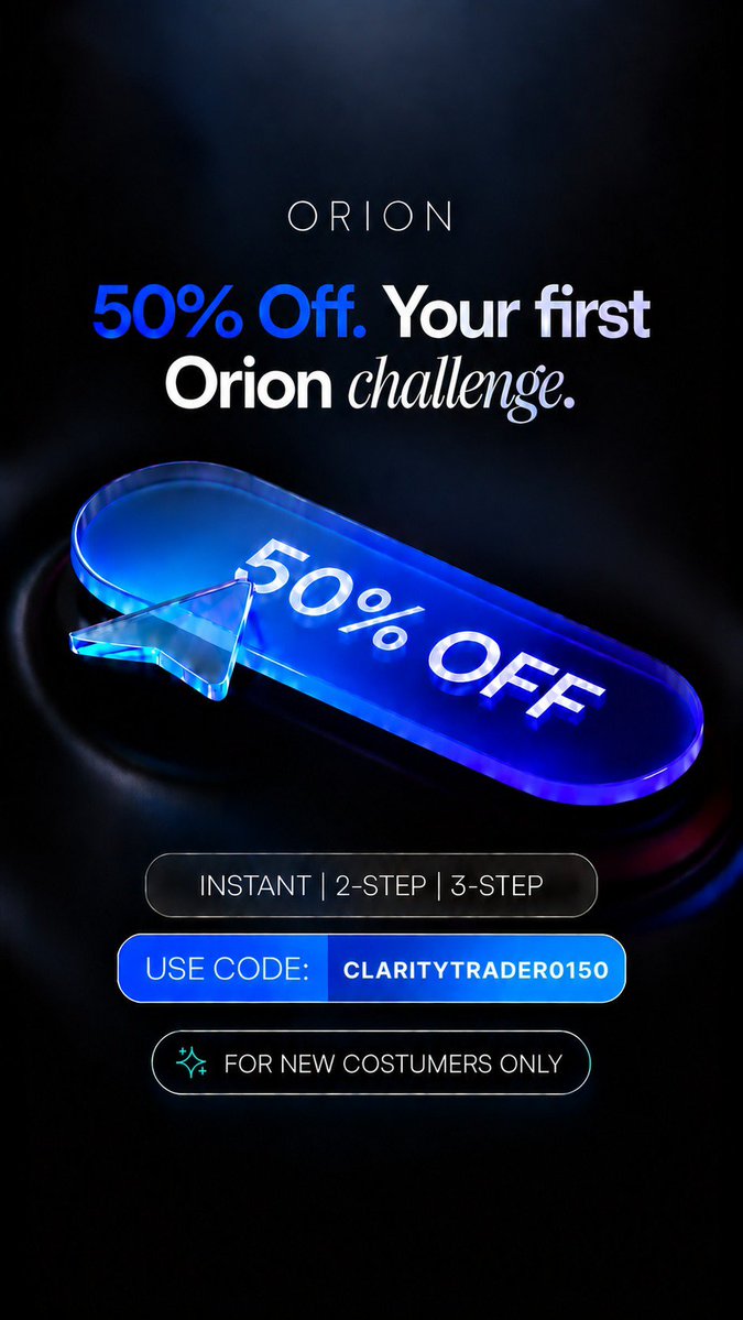 ClarityTrader01's tweet photo. 🚨 $50,000 FUNDED ACCOUNT GIVEAWAY 🚨

We’re giving back to the community 👀🔥
Total Prize: $50,000 — (5 x $10,000 Funded Accounts) 💰📈

Rules:

Follow @Orionfundedcom, @OrionAffiliates & @ClarityTrader01 & @KhalifaJnr_7

Like, Repost & Mention 2 traders

Use code : CLARITYTRADER0150 for 50% off on all challenges 
Don’t miss out — Enter Now 🫡🔥
Wishing you all the best!