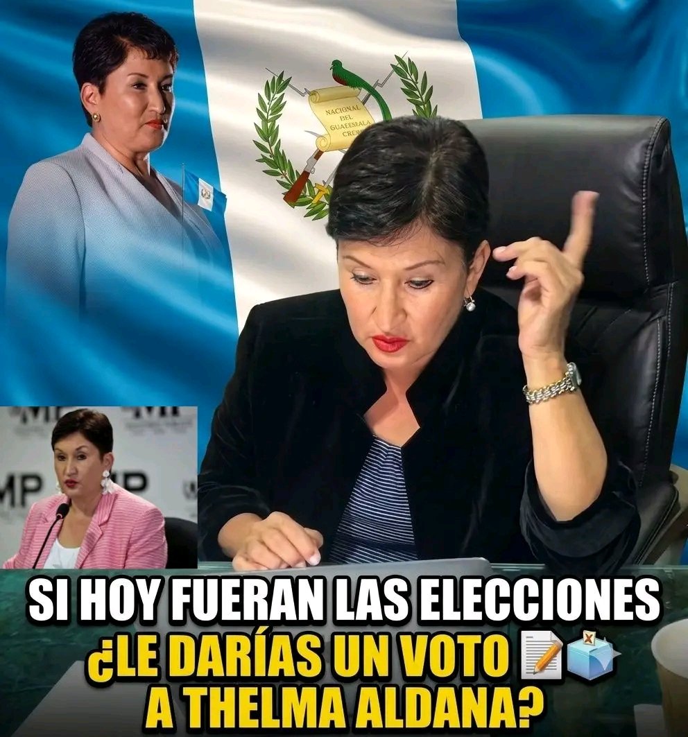 Herman5818Pb's tweet photo. Se menciona que en en las próximas semanas podría estar arrivando al país la ex jefe fiscal del MP.

 SI THELMA ALDANA  REGRESAR A GUATEMALA LE DARÍAS  UN VOTO EN BUSCA LA PRESIDENCIA PARA QUE ELLA SEA RELEVO DE BERNARDO ARÉVALO.📋🗳

Según analistas políticos se está despejando el camino legal que tiene la ex fiscal general Thelma Aldana para que pueda participar como candidata presidencial en las elecciones del 2027. 

Thelma Aldana podría regresar  al país sin complicaciones judiciales las que fueron creadas por la ex fiscal Consuelo Porras. 

¿Y tu que opinas?
Le darías un voto  a Thelma Aldana, demuestra su apoyo comentando y compartiendo. 📝🗳 👇👇