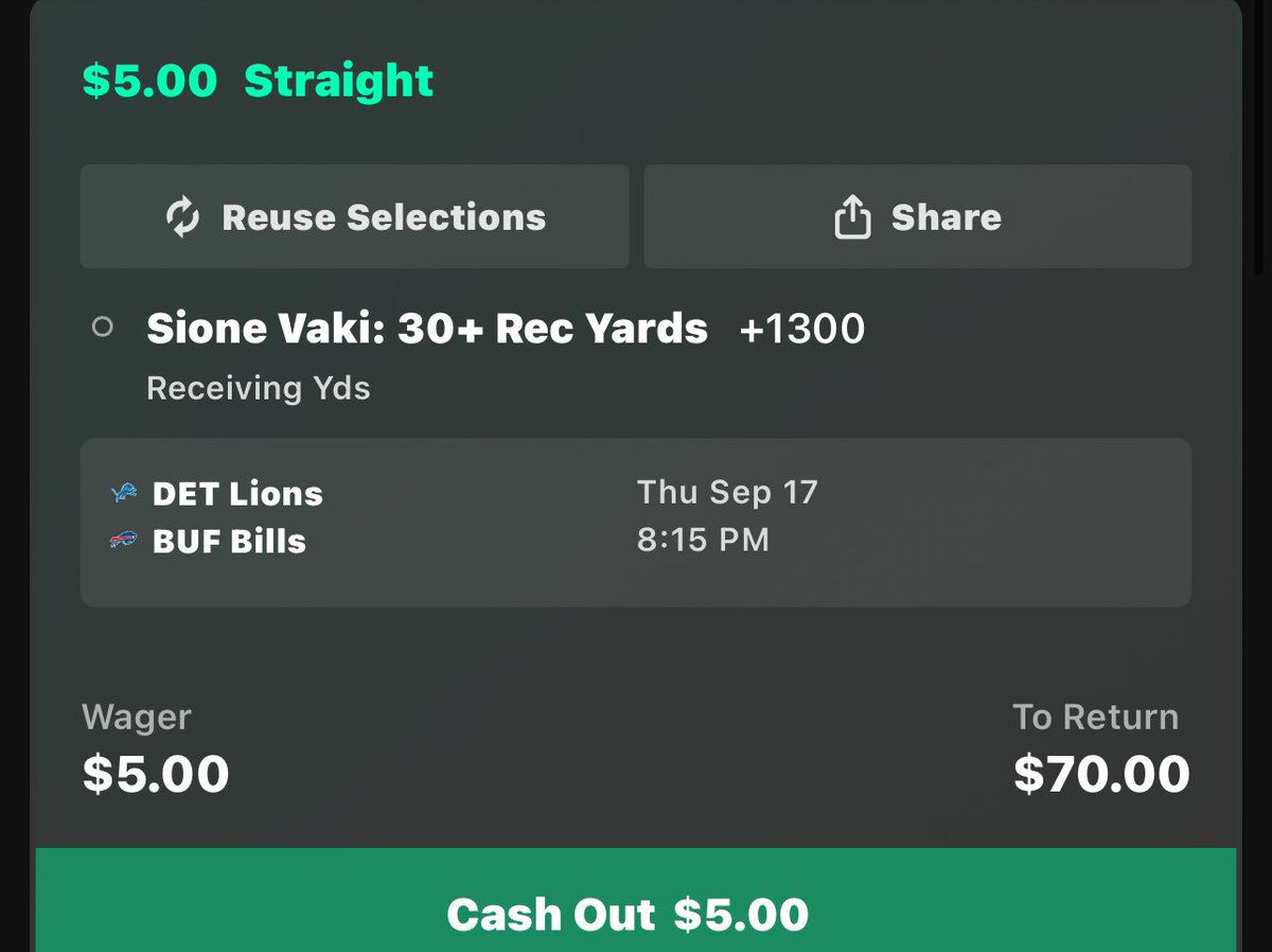 L2Coop_'s tweet photo. Happy Sione Vaki day to those who celebrate. 

Played just 29% of snaps week 1 but ran 17 routes (same as Gibbs)

He was the only other RB to play any snaps, should be a good game script tonight for passing as well. The odds are too good to pass up for me. https://t.co/jH0KRvHG5S