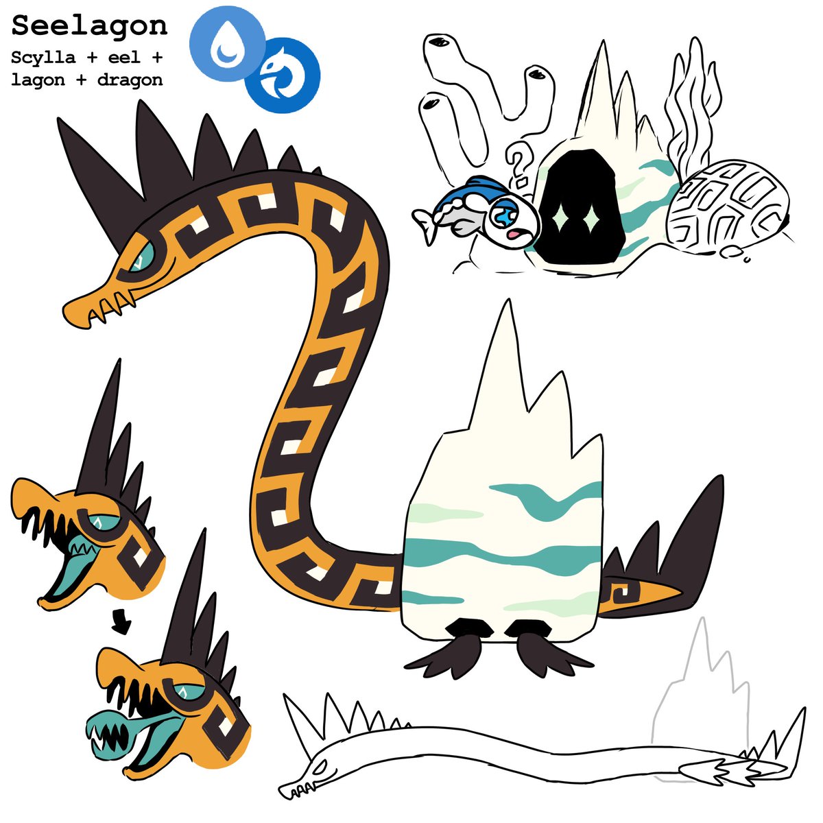 Red_brb's tweet photo. A few random Fakemon concepts sketchs 

#Pokemon #Pokemonart #fakemon https://t.co/gNycDXBS5a
