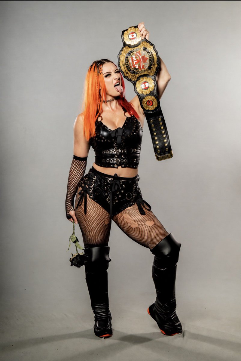 HellsFavoritePK's tweet photo. The @MapleLeafPW Women’s Canadian Championship looks pretty good on me. 🥀 
#AndNew ⭐️ https://t.co/4aUbFjFS1R