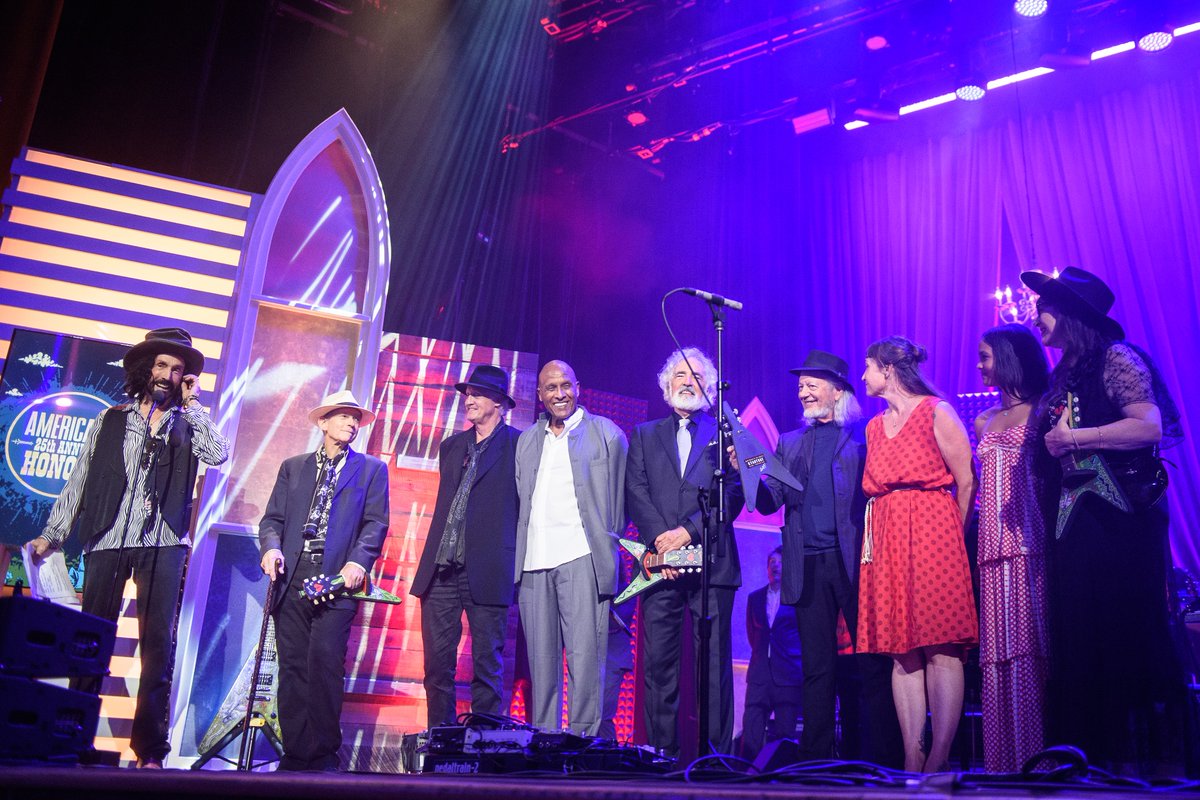 tompetty's tweet photo. Thank you, @AMERICANAFEST  for honoring Tom Petty and the Heartbreakers with the Lifetime Achievement Award and recognizing the spirit and enduring legacy of the music.

Thank you forever to the Heartbreakers - @MikeCampbellHQ, Benmont Tench, Stan Lynch, Ron Blair, Steve Ferrone, Scott Thurston and Howie Epstein - for rockin’ around and creating a brotherhood that brought us such defiant, hopeful music that has endured half a century already.

And thank you to the amazing @ChrisStapleton for uniting the band for this special performance and bringing your soul and incredible voice to these songs.