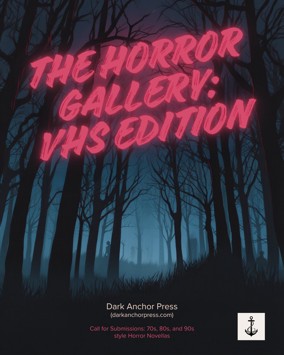 ANachaj's tweet photo. My indie publishing project is underway. Dark Anchor Press (https://t.co/Xo2PKnXs3e) is seeking a slate of horror novellas for our 2027 slate. We're looking for stories that evoke the amazing box art (and promise!) of 70s, 80s, and 90s horror VHS tapes. https://t.co/FuuTrm3dew